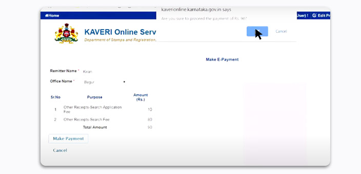 Kaveri Online Services - How To Apply For The Encumbrance Certificate Online