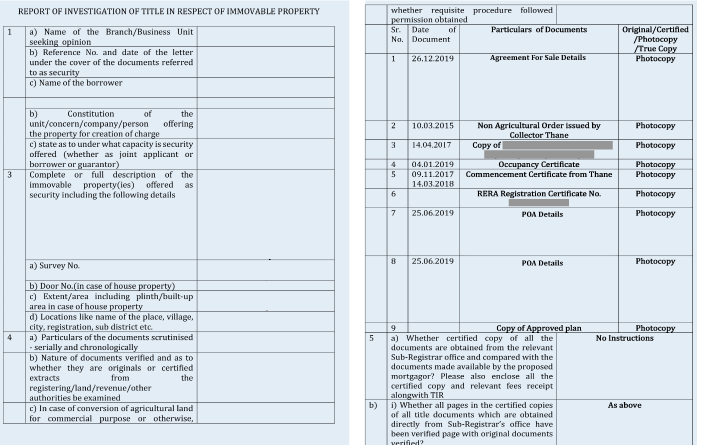 Home Loan Legal Verification Report 2024