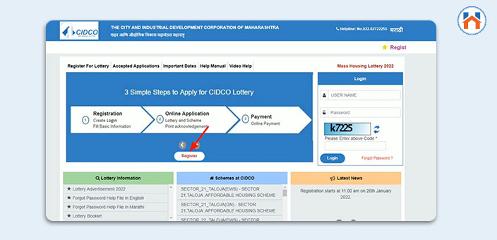 CIDCO Lottery Registration 2024