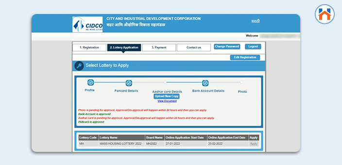 CIDCO Lottery Registration 2024