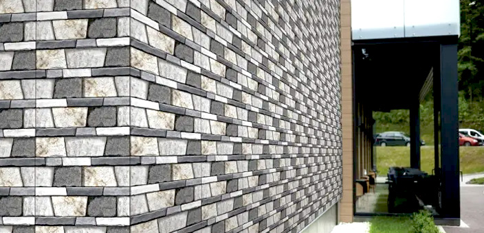 Modern Front Wall Tiles Design 3D-Elevation-Tiles