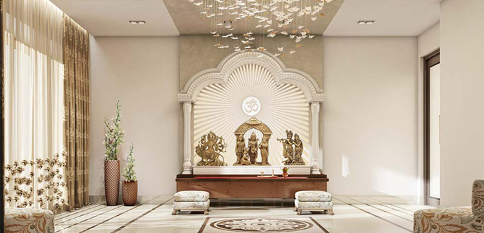 Pooja Room Design marble