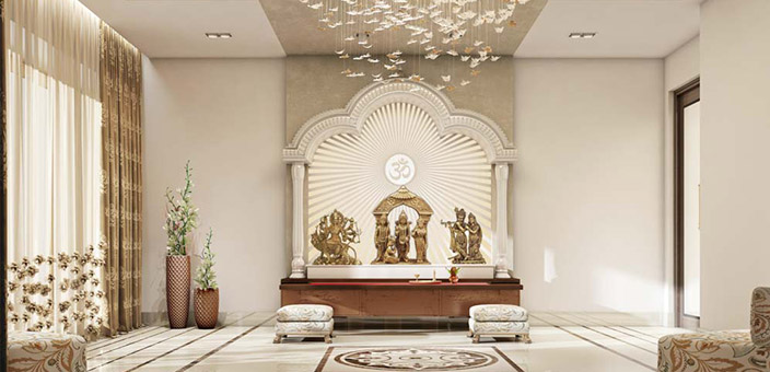 Pooja Room Design marble
