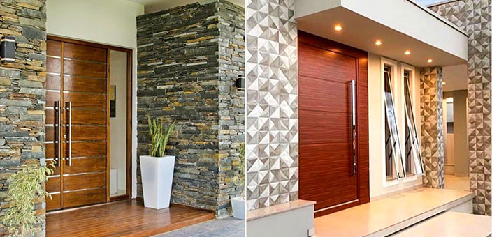 Entrance Modern Front Wall Tiles Design 