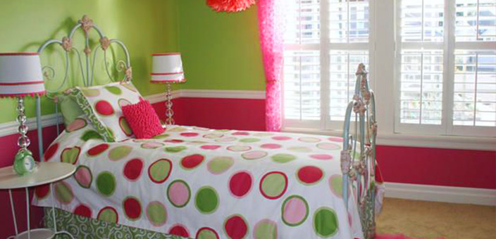 Pink Two Colour Combinations for Bedroom Walls green
