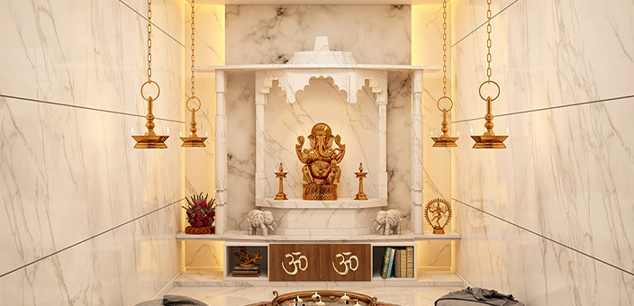 Pooja Room Design temple style