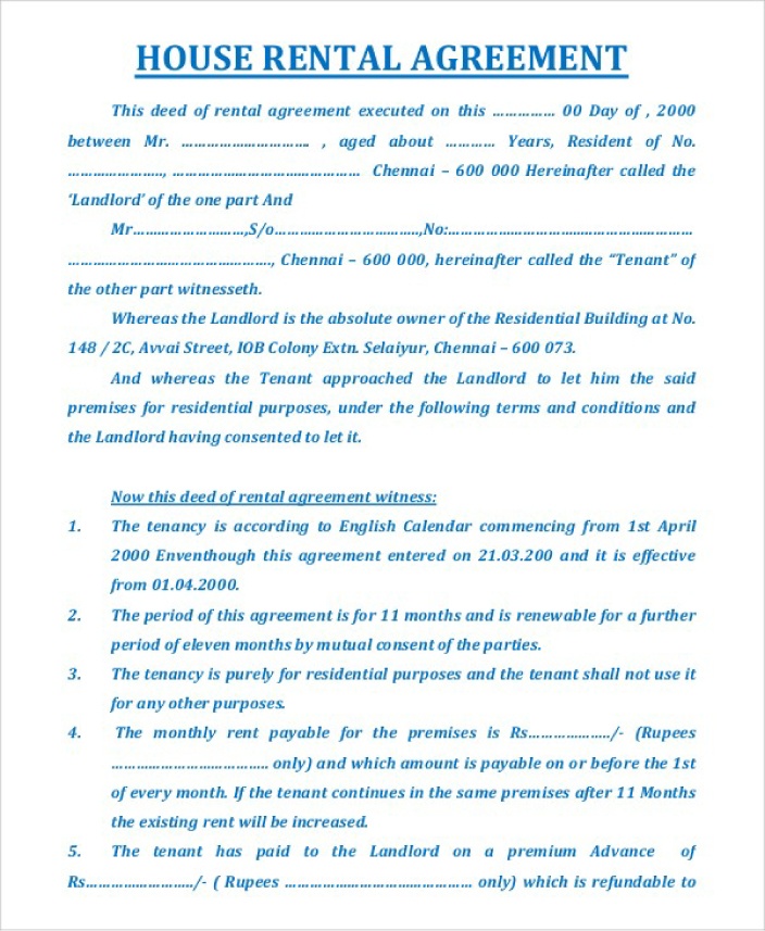 house Rent Agreement 