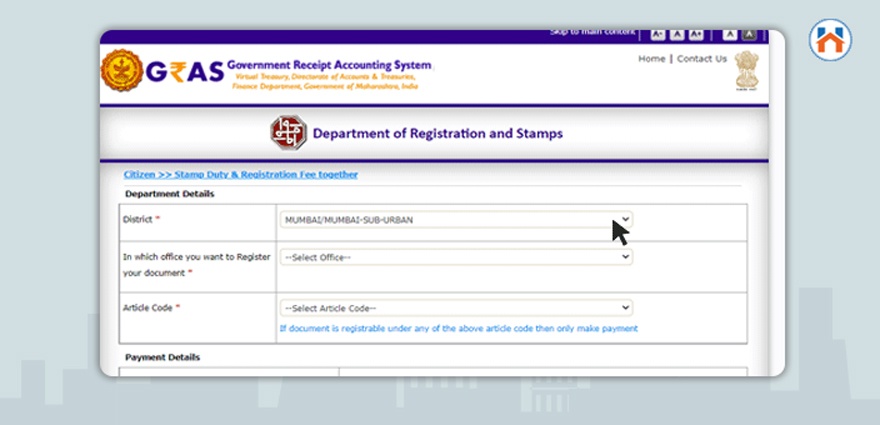 How To Pay Stamp Duty & Registration Chagres In Maharashtra