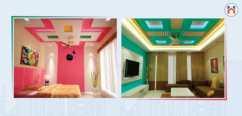 simple small bedroom ceiling design checkboard design