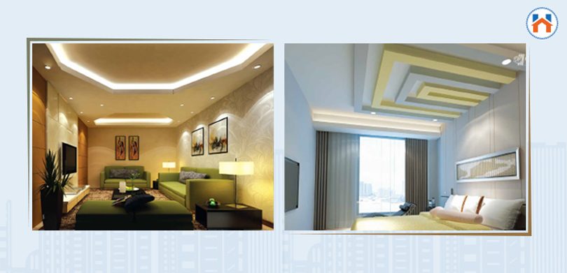 simple small bedroom ceiling design symmetric bars design