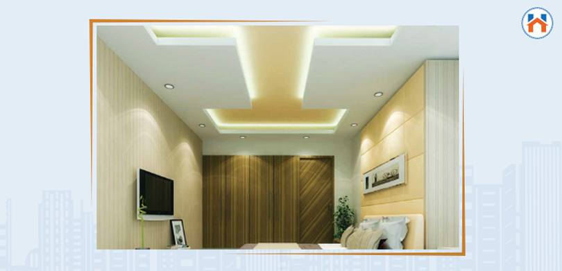 simple small bedroom ceiling design letter I design