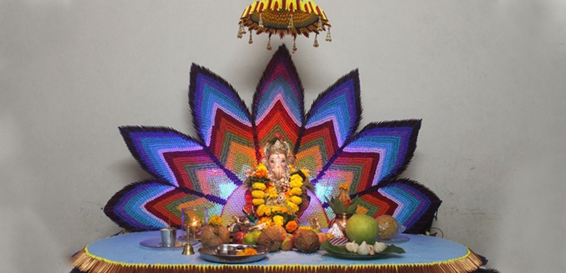 Eco-Friendly Homemade Ganpati Decoration