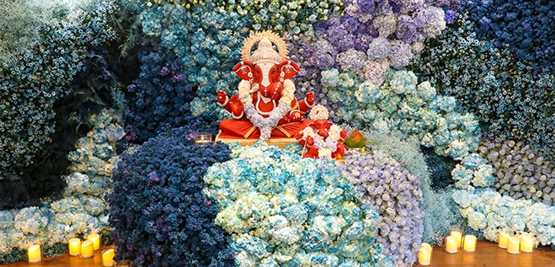 Flower Ganpati Decoration