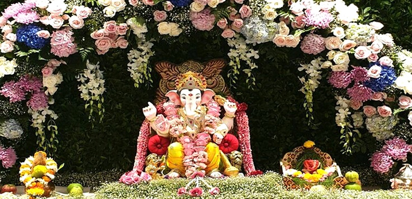 Flower Ganpati Decoration 2