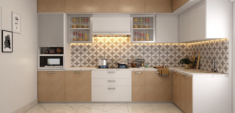 kitchen decoration in 1 BHK interior design 