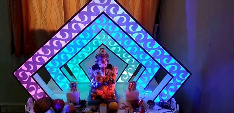 Ganpati decoration lighting home hotsell