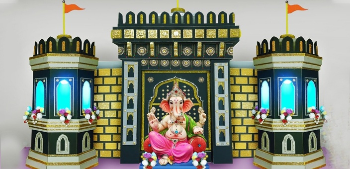 Paper/Cardboard Ganpati Decoration 3