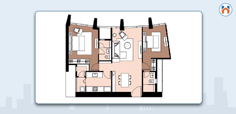 Lodha The Park Sample Flat Floor Plan 2bhk