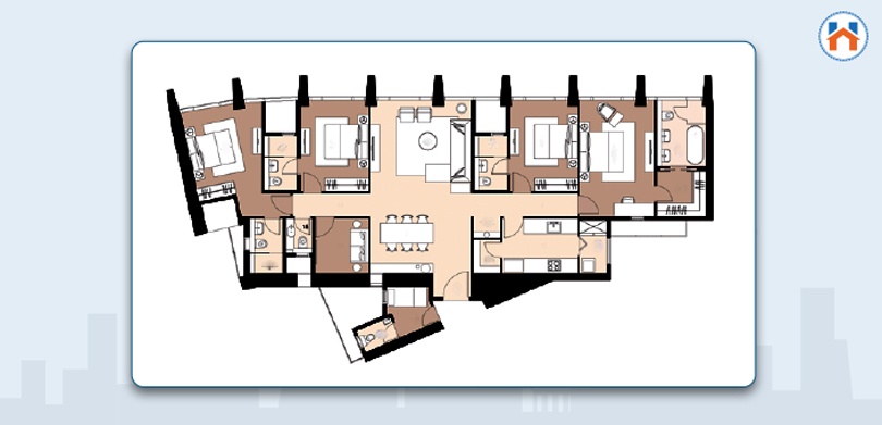 Lodha The Park Sample Flat Floor Plan 4 bhk