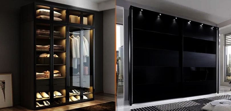 Glass Wardrobe small bedroom cupboard design