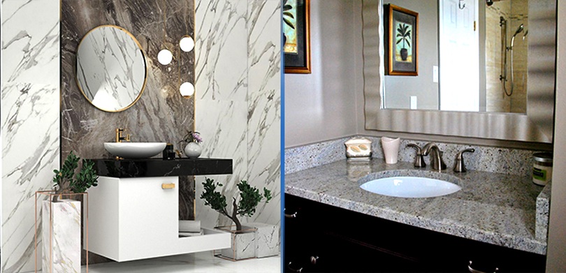 Granite Polished Wash Basin Cabinet Design