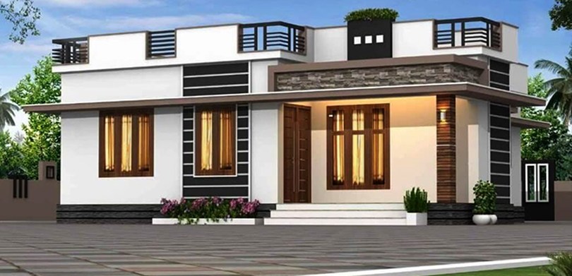 House Elevation Low-Cost Single-Floor House Design 2