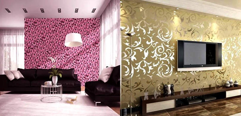 Modern Living Room Texture Paint Designs