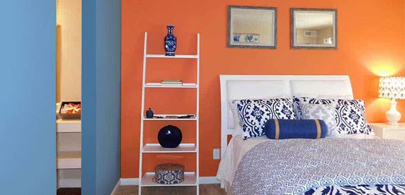 Orange Blue Two Colour Combination For Bedroom Walls1