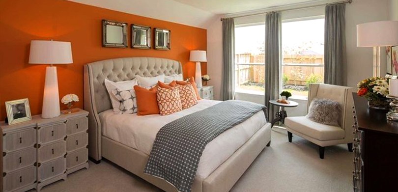 Orange Two Colour Combination For Bedroom Walls4