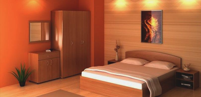 Orange Two Colour Combination For Bedroom Walls5
