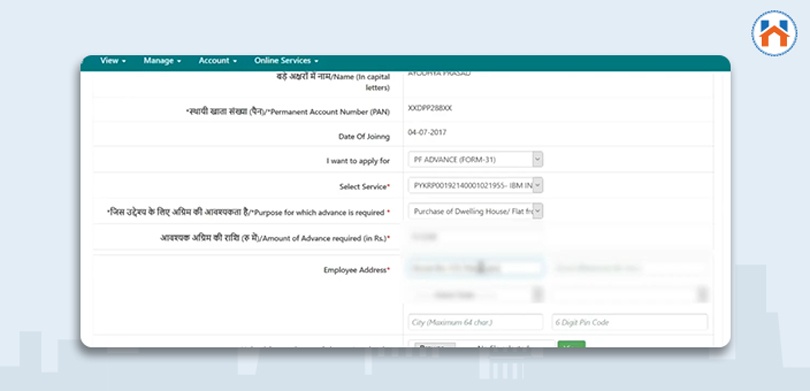 Step Wise Online Process For PF Withdrawal For Home Purchase step 14