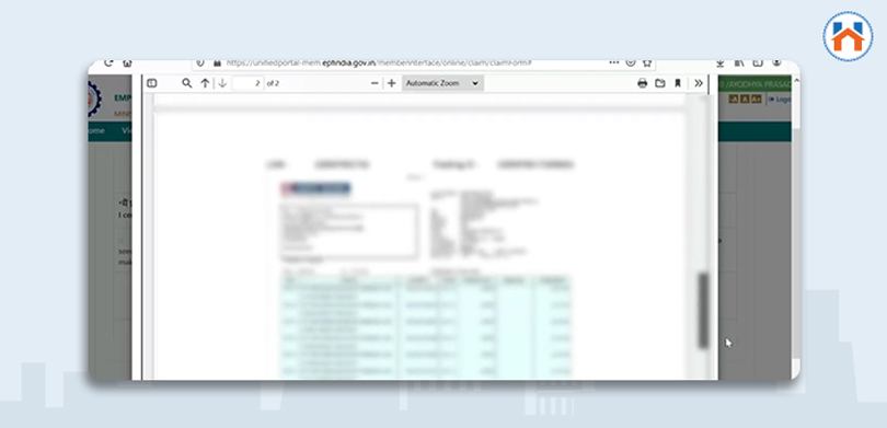 Step Wise Online Process For Withdrawal of PF amount For Home Purchase step 16