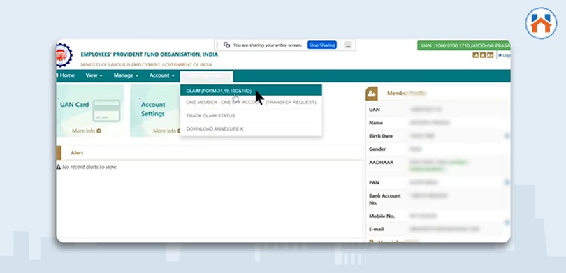 Step Wise Online Process For PF Withdrawal For Home Purchase step 5