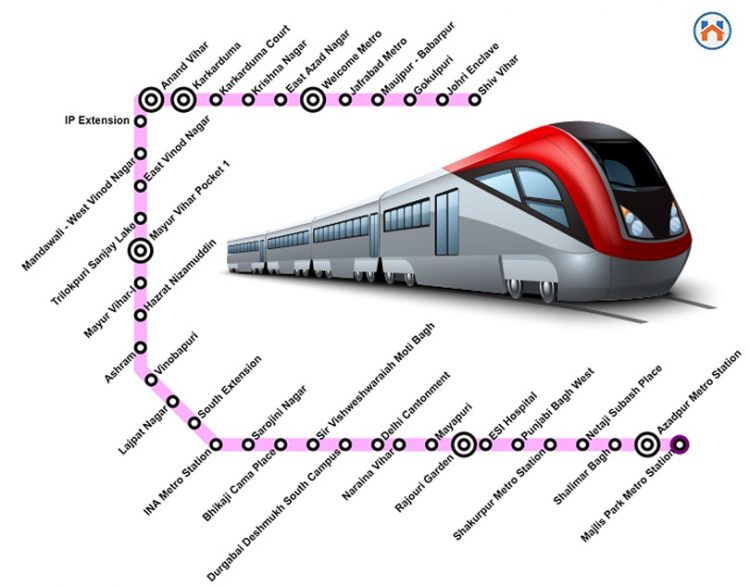Pink Line Metro Route In Delhi Status, Map, & Stations