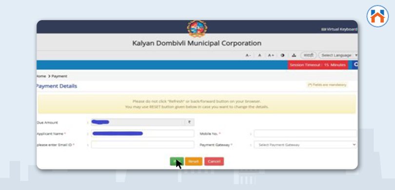 Process For KDMC Property Tax Online Payment