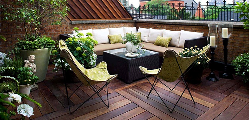 Small Space simple low-cost rooftop decoration