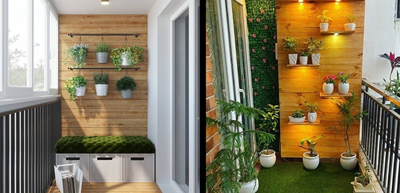 Balcony design outside - Wooden Look Outside Wall