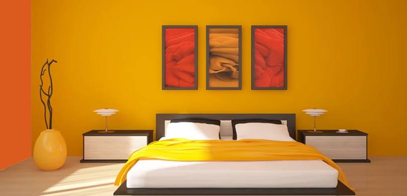 Yellow Orange Two Colour Combination For Bedroom Walls