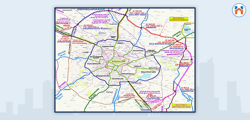 Master Plan of Peripheral Ring Road Bangalore Map