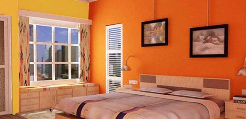 Yellow Orange Two Colour Combination For Bedroom Walls 2
