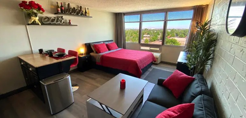 Overview of a studio apartment - Features affordability