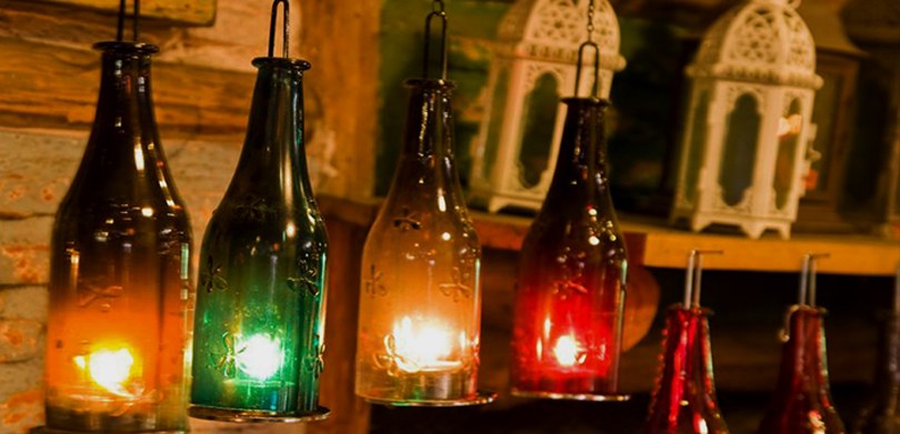 Glass Bottles for Diwali Decoration