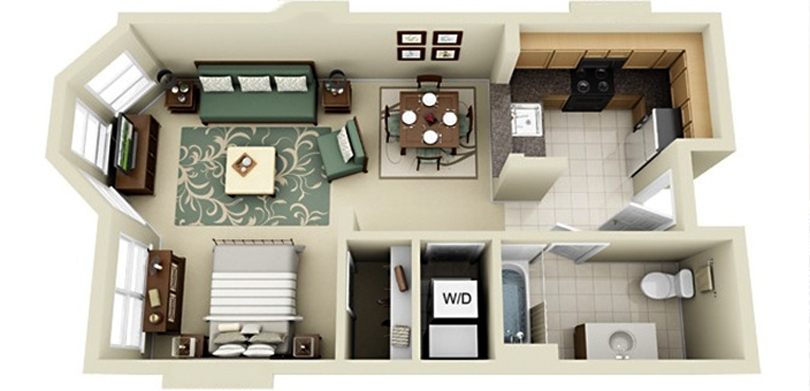 Overview of a studio apartment - Size Of A Studio Apartment